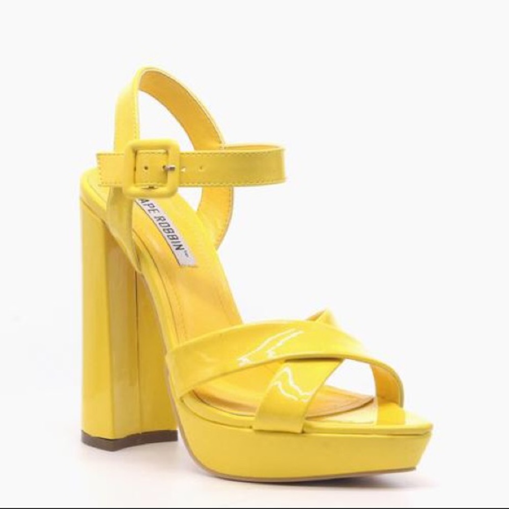 Yellow Thick Platform Heels